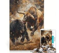 Rompecabezas para Adultos de 1000 Piezas: Oso vs Toro, Comercio de criptomonedas, Juego Imposible, Diversión en casa, cumpleaños 38x26cm