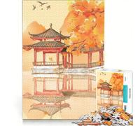 Rompecabezas para Adultos de 1000 Piezas, Otoño en Japón, Decoración de Pared de Juguete, para Pasar el Tiempo en casa, Hermoso Juego de diseño 50x75cm