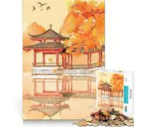 Rompecabezas para Adultos de 1000 Piezas,otoño en Japón,diseño Limpio,decoración,desafío Mental,Juguete,Momento Acogedor,Regalo de cumpleaños (38x26cm)