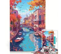 Rompecabezas para Adultos de 1000 Piezas: Otoño en Venecia, Juego Educativo, decoración del hogar, para Fortalecer el Amor en Pareja 38x26cm