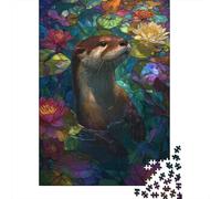 Rompecabezas para Adultos De 1000 Piezas Otter in Lotus Pond Rompecabezas para Adultos Juegos Relajantes Pero Divertidos Y Humorísticos Interacción Entre Padres E Hijos 38x26cm/1000pcs