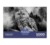 Rompecabezas para Adultos De 1000 Piezas Owl Black&White Rompecabezas para Adultos Juegos De Relajación Corte De Precisión Difícil Y Desafiante 38x26cm/1000pcs
