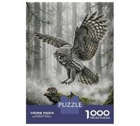 Rompecabezas para Adultos De 1000 Piezas Owl Hunting Mouse in Misty Forest Rompecabezas para Adultos Juegos Relajantes Alivia El Estrés Ayuda A Ejercitar El Cerebro 52x38cm/1000pcs