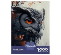 Rompecabezas para Adultos De 1000 Piezas Owl Portrait with Autumnal Accents Rompecabezas para Adultos Juego Práctico Decoración De Pared Cumpleaños Y Navidad 38x26cm/1000pcs