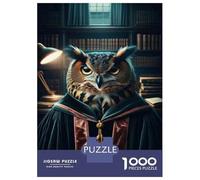 Rompecabezas para Adultos De 1000 Piezas Owl Professor Academic Hat Rompecabezas para Adultos Juego Práctico Montaje De Patrones Cumpleaños Y Navidad 52x38cm/1000pcs