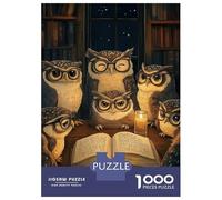 Rompecabezas para Adultos De 1000 Piezas Owls Reading by Candlelight Rompecabezas para Adultos Juguetes Antiestrés Decoración Actividades Divertidas En Casa 38x26cm/1000pcs