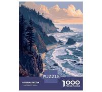 Rompecabezas para Adultos De 1000 Piezas Pacific Cliffs Pixel Art Rompecabezas para Adultos Juegos Divertidos Decoración 38x26cm/1000pcs
