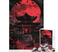 Rompecabezas para Adultos de 1000 Piezas Pagoda de la Luna Carmesí Juguetes de Bricolaje Regalo Divertido Juego Educativo Adecuado para decoración de Escritorio tamaño 38x26cm