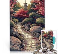 Rompecabezas para Adultos de 1000 Piezas Pagoda del jardín japonés Reducción del estrés Interesante Regalos de cumpleaños 52x38cm