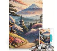 Rompecabezas para Adultos de 1000 Piezas Pagoda en Primavera Juego práctico Divertido y con Humor Lista de Deseos con Papá Noel 38x52cm