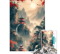 Rompecabezas para Adultos de 1000 Piezas Paisaje Chino/japonés difícil y desafiante Mejora la Memoria Juguete Educativo para Mayores de 14 años 50x75cm
