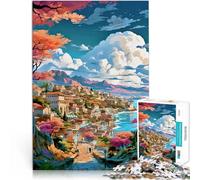 Rompecabezas para Adultos de 1000 Piezas Paisaje con Vista de la Ciudad de Atenas Aprendizaje Educativo Mejorar el Amor Entre Parejas 38x26cm