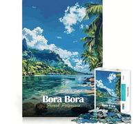 Rompecabezas para Adultos de 1000 Piezas Paisaje de Bora Bora,Polinesia Francesa,Encaje Ideal para Jugar a concentrarse,Relajarse o como Regalo de cumpleaños 50x75cm