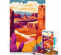 Rompecabezas para Adultos de 1000 Piezas Paisaje de cañón del Salvaje Oeste Americano Arte de Corte preciso Juego para ejercitar la Mente y Relajarse (38x26cm)
