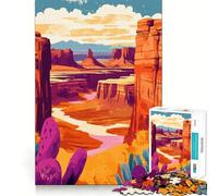 Rompecabezas para Adultos de 1000 Piezas Paisaje de cañón del Salvaje Oeste Americano,Arte de Corte preciso,Juego de lógica y Habilidad,Tiempo de relajación,Regalo de cumpleaños para la Mente 38x52cm