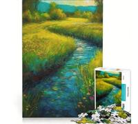 Rompecabezas para Adultos de 1000 Piezas Paisaje de ensueño en la Pradera Juego práctico Ideal para Relajarse intelectualmente Regalo de cumpleaños o para Viajes 38x52cm