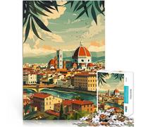 Rompecabezas para Adultos de 1000 Piezas Paisaje de Florencia, Italia Juguetes de Juego desafiantes Regalo de Obra de Arte 75x50cm
