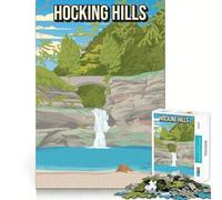 Rompecabezas para Adultos de 1000 Piezas Paisaje de Hocking Hills con Cascada Juguete Divertido para desarrollar la Mente Juego Relajante Regalo Ideal para cumpleaños (50x75cm)