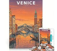 Rompecabezas para Adultos de 1000 Piezas: Paisaje de Italia Estilo Vintage Retro - Nostalgia de la Ciudad Eterna Juego práctico para Pasar el Tiempo en casa Durante Las Vacaciones Incluye póster