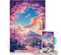 Rompecabezas para Adultos de 1000 Piezas Paisaje de la Calle Cherry Blossom en Japón Juego Intelectual Regalo de Obra de Arte 38x26cm