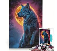 Rompecabezas para Adultos de 1000 Piezas Paisaje de Lobos y Hombres Lobo Juguetes antiestrés Ideal para la interacción Entre Padres e Hijos cumpleaños 38x52cm