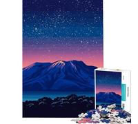 Rompecabezas para Adultos de 1000 Piezas Paisaje de montaña bajo un Cielo Estrellado Juego Imposible Juguetes educativos para Aprender Regalos de Amigo Invisible para divertirse en Familia (38x52cm)