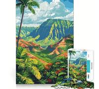 Rompecabezas para Adultos de 1000 Piezas Paisaje de montaña Tropical con Palmeras Juego de lógica con Piezas de Ajuste preciso Un Momento Divertido y Acogedor Regalo Ideal para cumpleaños (50x75cm)