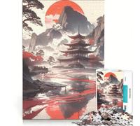 Rompecabezas para Adultos de 1000 Piezas: Paisaje de Pagoda Japonesa, Juegos relajantes, interacción Entre Padres e Hijos, colección de Artistas, Bellas Artes 38x52cm