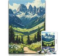Rompecabezas para Adultos de 1000 Piezas, Paisaje de Valle montañoso con Sendero para Senderismo, Juegos relajantes, Vacaciones en casa, Pasatiempos, Regalos de Amigo Secreto, tamaño 50x75cm
