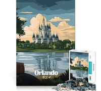Rompecabezas para Adultos de 1000 Piezas,Paisaje del Castillo de Orlando,diseño Elegante y Funcional,Ideal para desarrollar la lógica y la Habilidad Un Juego y Casual, Regalar