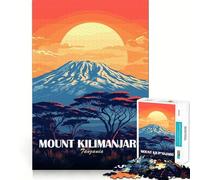 Rompecabezas para Adultos de 1000 Piezas,Paisaje del Monte Kilimanjaro,Tanzania,Arte,Ideal para Recortar,decoración,Rompecabezas,Regalo para el Tiempo Libre,Regalo de cumpleaños,pasatiempo 38x26cm