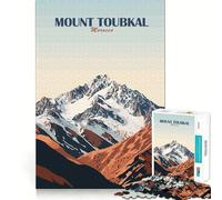Rompecabezas para Adultos de 1000 Piezas,Paisaje del Monte Toubkal,Marruecos Ideal para Decorar y ejercitar la Mente divertirse en casa o como pasatiempo (38x52cm)