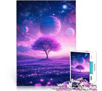 Rompecabezas para Adultos de 1000 Piezas Paisaje del Planeta Púrpura Corte de precisión Decoración de Pared cumpleaños y Navidad 52x38cm