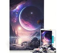 Rompecabezas para Adultos de 1000 Piezas Paisaje del Planeta púrpura Juego Familiar Interesante para Reducir el estrés Juego de desafío único 38x26cm