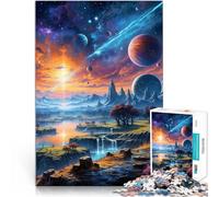 Rompecabezas para Adultos de 1000 Piezas Paisaje Espacial Juguetes de Entretenimiento Familiar con póster a Juego y Hoja de Trivia 38x26cm