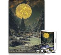 Rompecabezas para Adultos de 1000 Piezas, Paisaje Extraterrestre con rebaño y Luna, Juegos relajantes, desafío difícil, Regalo para cumpleaños, tamaño 50x75cm