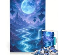Rompecabezas para Adultos de 1000 Piezas: Paisaje fantástico con Luna y río Juego práctico, Divertido y con toques de Humor Colección de Artistas Bellas Artes 50x75cm
