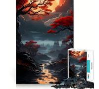 Rompecabezas para Adultos de 1000 Piezas Paisaje fluvial otoñal con Ciudad a lo lejos Encaje Arte Juego Inteligente Regalo Juego Lento Regalo de Arte navideño (50x75cm)