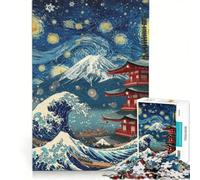 Rompecabezas para Adultos de 1000 Piezas, Paisaje japonés al Estilo de Van Gogh, Juegos relajantes, interacción Entre Padres e Hijos, colección de Artistas, Bellas Artes 50x75cm