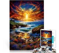 Rompecabezas para Adultos de 1000 Piezas Paisaje Marino al Atardecer Alivio del estrés Cada Pieza es única: un desafiante y Divertido Juego Familiar 52x38cm