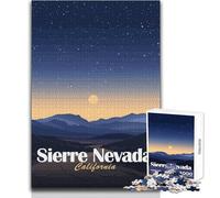 Rompecabezas para Adultos de 1000 Piezas, Paisaje Nocturno de Sierra Nevada, California Juego Educativo Divertido y Divertido Juguetes antiestrés Tamaño 38x26cm