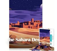 Rompecabezas para Adultos de 1000 Piezas Paisaje Nocturno del Desierto del Sahara en Marruecos,Bordes Finos,Ideal para Manualidades,Resolver Problemas,Relajarse,Jugar o divertirse en un cumpleaños
