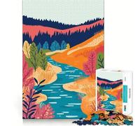 Rompecabezas para Adultos de 1000 Piezas Paisaje otoñal Americano,Ajuste, Arte,lógica,Habilidad,Juego Lento,Regalo navideño Tranquilo (50x75cm)