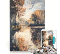 Rompecabezas para Adultos de 1000 Piezas, Paisaje otoñal con río, Juego práctico, Actividades Divertidas en casa, Gran Regalo para los Amantes de los Juegos, 38x26cm