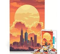 Rompecabezas para Adultos de 1000 Piezas, Paisaje Urbano al Atardecer, decoración de Pared, Ideal para la diversión Familiar, Perfecto como Regalo para Toda la Familia 38x52cm