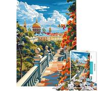 Rompecabezas para Adultos de 1000 Piezas Paisaje Urbano con Catedral y follaje otoñal Juegos Familiares Juguetes educativos y de Aprendizaje Un Gran Regalo para Pasar el Tiempo Durante Las Vacaciones