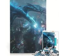 Rompecabezas para Adultos de 1000 Piezas: Paisaje Urbano con dragón de Hielo, Juego de ingenio, desafiante de completar, colección de Artistas, Bellas Artes 50x75cm