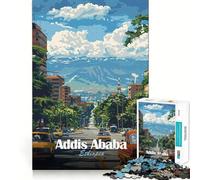 Rompecabezas para Adultos de 1000 Piezas,Paisaje Urbano de Addis Abeba,Etiopía,con Corte Suave,Juguete para Entrenar la Mente,diversión para el Tiempo Libre,Regalo de cumpleaños (38x26cm)