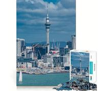 Rompecabezas para Adultos de 1000 Piezas Paisaje Urbano de Auckland con Sky Tower,Bordes impecables,Juguete Divertido para ejercitar la Mente,Escena navideña acogedora y entretenida (50x75cm)