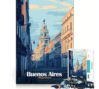 Rompecabezas para Adultos de 1000 Piezas,Paisaje Urbano de Buenos Aires,Arte de Bordes precisos,Juguete Creativo,Juego para Pasar un rato Agradable,Pieza de Arte navideña (38x26cm)